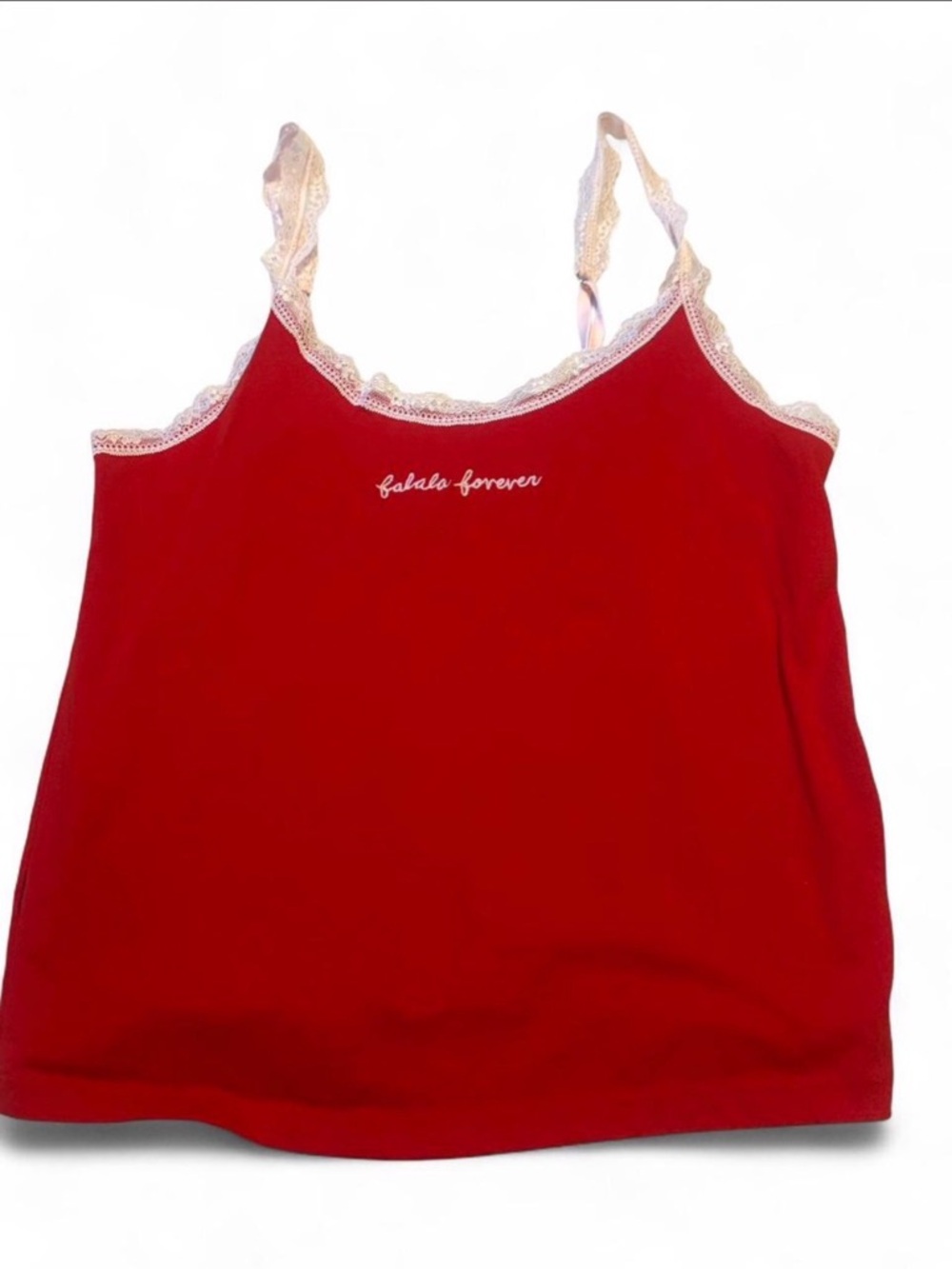 PINK Victoria's Secret Red Lace-Trim Cami